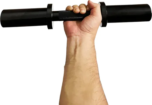 Miniatura 7 de Olympic Loadable Dumbbell Handle, 16 Inch Steel Barbell with 2 Pairs Collar Clips, 200lb Capacity for Home Gym, Weightlifting, Strength Training and