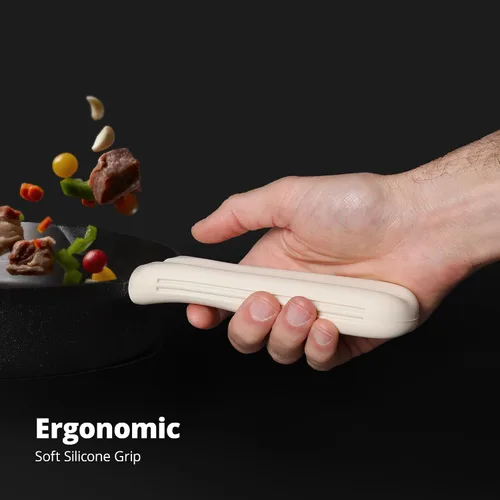 Miniatura 4 de Greater Goods Cubierta de mango de silicona diseñada sartén y plancha de hierro fundido, abedul Birch