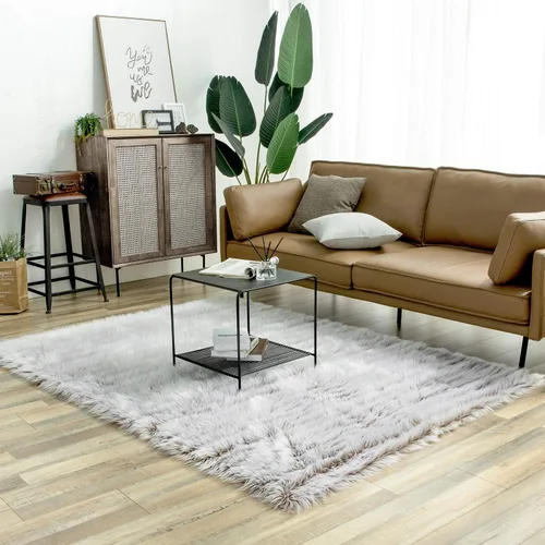 Miniatura 178 de Ashler Home Deco - Tapete de pelo sintético de oveja, mullido, suave, de 2 x 3 pies, lavable a máquina, dormitorio, habitación de los niños, sala