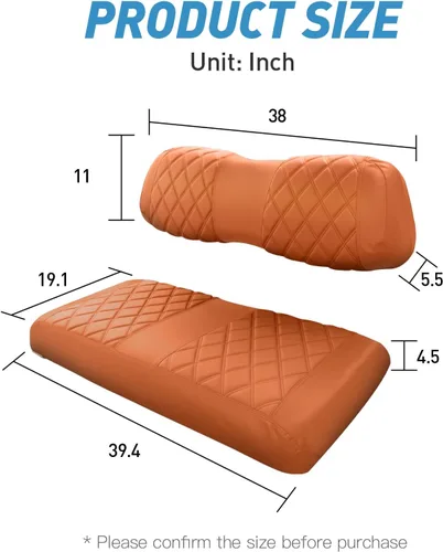Miniatura 4 de NOKINS Juego de fundas de asiento de diamante para carrito de golf Club Car DS 2000.5 en adelante, se adapta a Club Car DS OEM estándar cojín