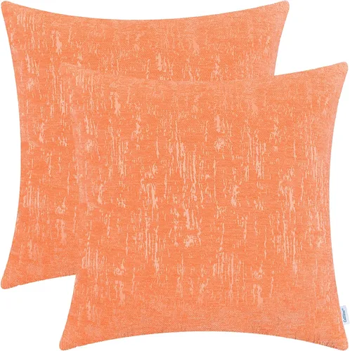 Miniatura 9 de CaliTime Juego de 2 fundas de cojín de felpilla súper suaves teñidas de mármol jacquard para sofá, decoración de casa rural, 18 x 18 pulgadas