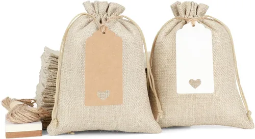 Tapleap Bolsas de arpillera de 5 x 7 con cordón, 30 bolsas de regalo para envolver recuerdos de graduación, manualidades, velas, recuerdos, para