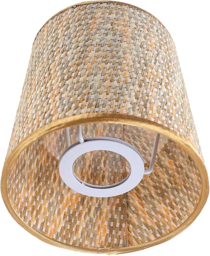 VOSAREA Pantalla de lámpara pequeña de ratán tejida para lámparas de mesa y luz de pie con clip en tela de tela, pantallas de lámpara de lámpara de