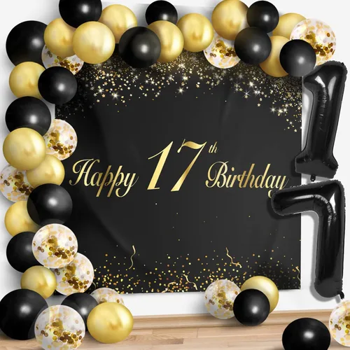 Miniatura 35 de Juego de globos negros de feliz cumpleaños 70 – Decoración de guirnalda temática de fiesta con texto en inglés "Cheers to 70 Years Old Party Theme