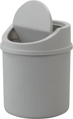 Miniatura 10 de Bote de basura de plástico de 2 L con tapa giratoria, pequeño cubo de basura con tapa giratoria, color rosa