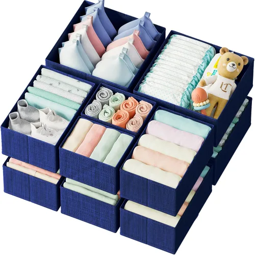 Miniatura 9 de Neaterize - Juego de 12 organizadores de cajones para ropa, cestas separadoras para guardar ropa, maquillaje, baño, organizar ropa interior, Rosa