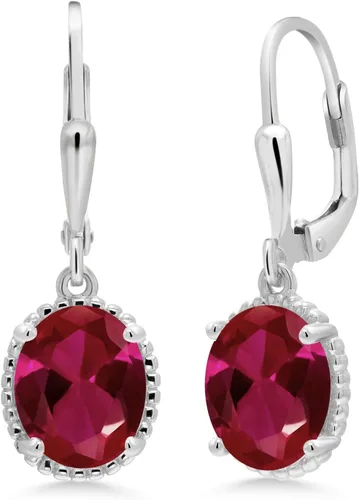 Miniatura 62 de Gem Stone King Aretes colgantes de gota para mujer, plata de ley 925, piedra natal ovalada de 0.354 x 0.276 in, joyería fina, regalos para ella
