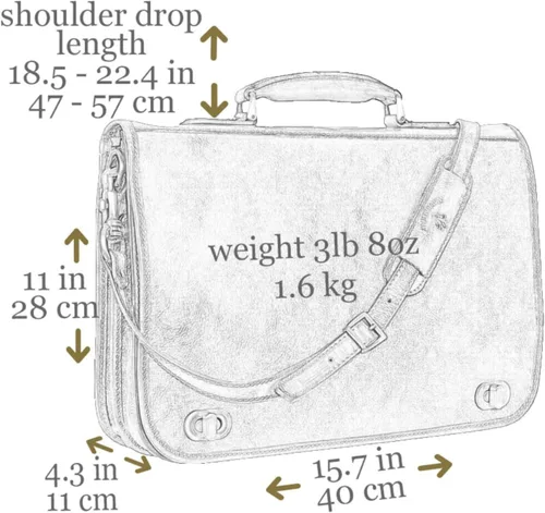 Miniatura 7 de Time Resistance Maletín de cuero para hombres - Maletín para laptop de cuero italiano de grano completo - Bolso de mensajero - Caja de regalo Marrón