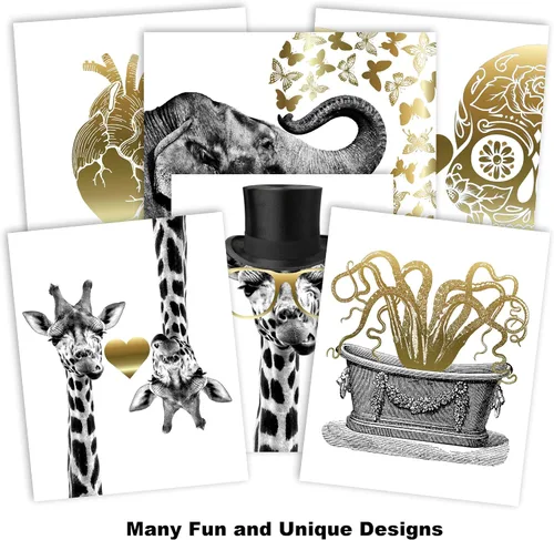 Miniatura 2 de Gold Foil Art Print - Gentleman Octopus With Gold Foil Rose and Cane 8x10 inches