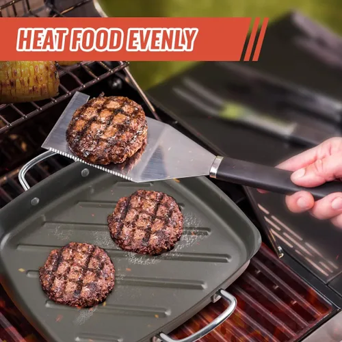 Miniatura 4 de Sartén para parrilla al aire libre – Sartén de parrilla de 11 pulgadas con asas, bandejas de parrilla para asar bandeja de barbacoa