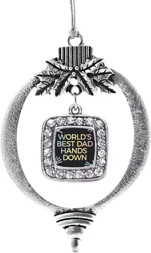 Miniatura 78 de Inspired Silver - Nana púrpura - Adorno de Navidad plateado - Adorno cuadrado para árbol de Navidad con circonita cúbica - Decoración colgante