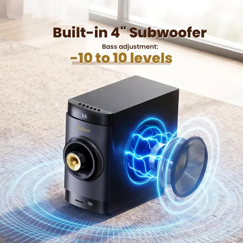 Miniatura 4 de Bobtot Subwoofer pequeño cine en casa para TV Surround System 5 altavoces con cable Amplificador de 4 pulgadas Woofer receptor incorporado Soporte