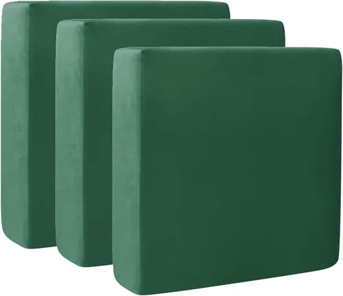 Miniatura 19 de Fundas de cojín de terciopelo para sofá, funda elástica para cojín de sofá suave, protector de muebles extraíble y lavable para sala de estar, Negro