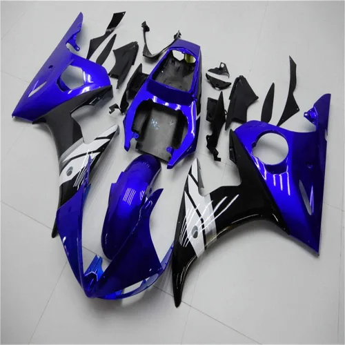 Miniatura 3 de Carenado de inyección azul negro apto para Yamaha YZF 2003-2005 R6 y 2006-2009 R6S nuevo kit pintado ABS plástico motocicleta carrocería mercado
