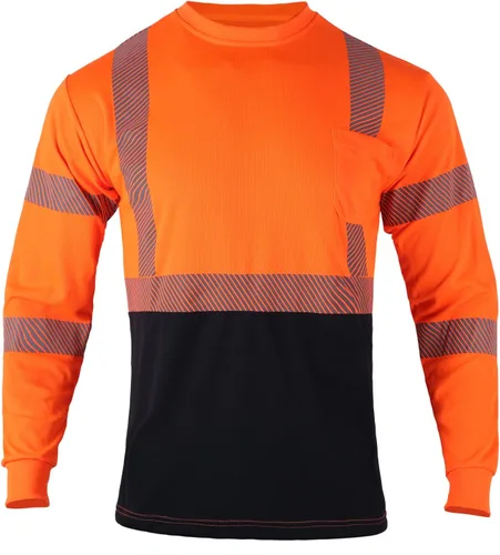 FONIRRA Camisas de seguridad para hombre, de alta visibilidad, reflectantes, clase ANSI, alta visibilidad, camisetas de trabajo de construcción de
