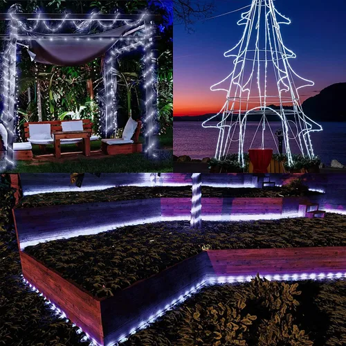 Miniatura 3 de Nuevas luces de cuerda solares mejoradas para exteriores, impermeables, 32m, 300 LED, luces de tira solares con control remoto, temporizador