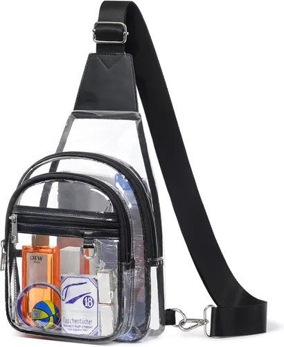 Miniatura 14 de Bolsa transparente para eventos de estadio, bolsa cruzada transparente para mujeres y hombres, bolsos transparentes, mochila grande transparente 2#