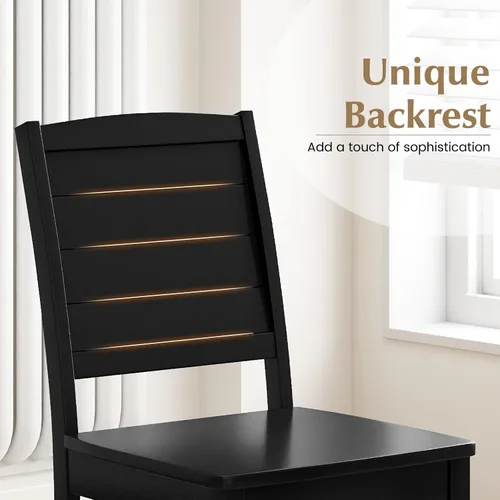 Miniatura 8 de Giantex Juego de 4 sillas de comedor de madera, sillas de cocina modernas con patas de madera de goma, respaldo curvo, silla de comedor de granja