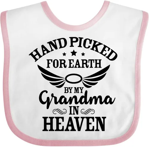 Miniatura 10 de inktastic Handpicked for Earth By My Grandma in Heaven Angel Wings Baby Bib