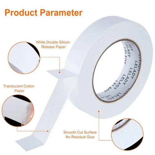 Miniatura 3 de Cinta adhesiva de doble cara de 1 pulgada x 40 yardas, 2 rollos de cinta adhesiva de doble cara, cinta adhesiva de doble cara, para artes