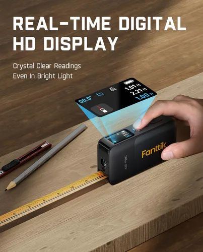 Miniatura 3 de Fanttik Cinta métrica láser digital A10 Pro 2 en 1 con pantalla a color HD IPS, herramienta de medición láser recargable de 165 pies y cinta métrica