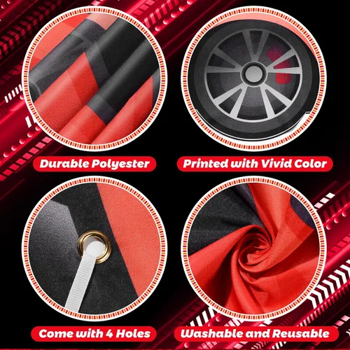 Miniatura 4 de 2 piezas de accesorios para cabina de fotos de autos de carreras, decoración de fiesta de autos de carreras, letrero en forma de auto