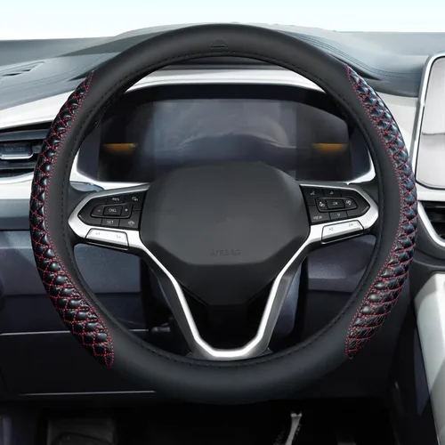 Miniatura 17 de Coverado - Funda de volante de invierno de felpa suave, cubierta antideslizante de pelo esponjoso para auto, universal de 14-15 pulgadas, de felpa