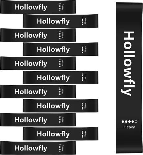 Hollowfly 12 bandas de ejercicio de látex para entrenamiento de glúteos, bandas de ejercicio elásticas antideslizantes para piernas, sentadillas,