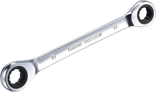 Miniatura 5 de uxcell Llave de trinquete de extremo de caja doble (0.551 in x 0.591 in) métrica 72 dientes 12 puntas llave de trinquete herramientas CR-V