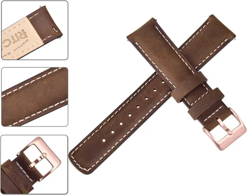 Miniatura 4 de Ritche - Correa de reloj de cuero de liberación rápida, 18, 19, 20, 21, 22, 23 y 24mm