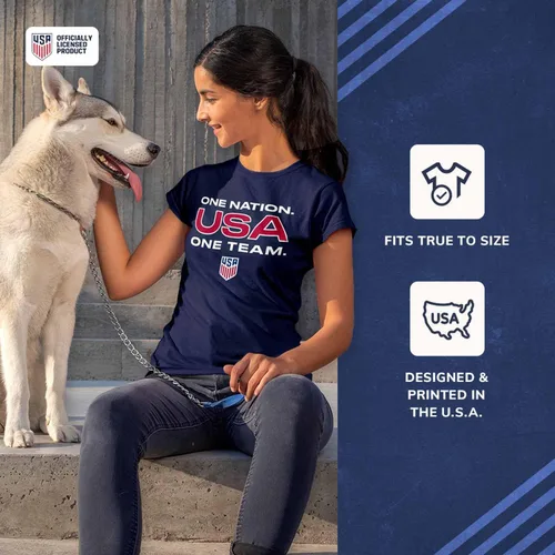 Miniatura 5 de The Victory Camiseta de manga corta unisex con licencia oficial de la Selección Nacional de Fútbol de los Estados Unidos para Adultos One Nation One