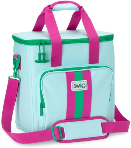 Miniatura 13 de Swig Life Bolsa térmica con triple aislamiento con cremallera, bolsa enfriadora de viaje grande con capacidad para 16-24 latas, o 6 botellas