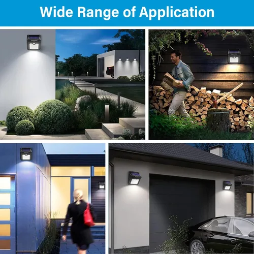 Miniatura 8 de Luposwiten Luces solares para exteriores, 28 LED, luces solares con sensor de movimiento con ángulo de movimiento de 125°, impermeable, IP65