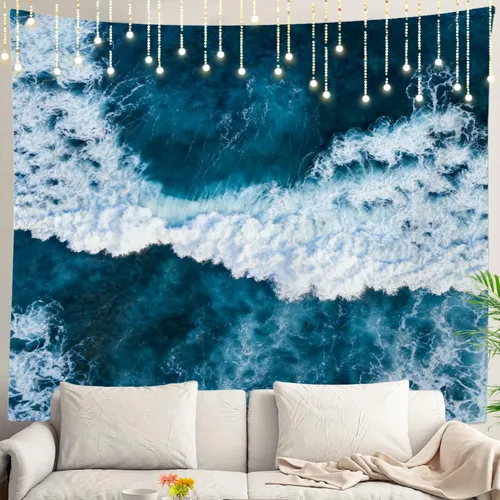 Miniatura 90 de Shrahala Tapiz de pared con paisaje de lago de otoño, bosque amarillo, para colgar en la pared, tapiz grande, decoración de fibra de poliéster