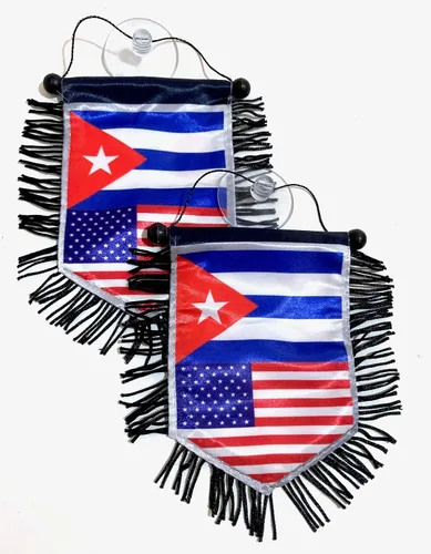 Miniatura 3 de Mini banner cubano americano bandera deportiva para la decoración del coche y el hogar, puerta ventana pared pequeña bandera colgante accesorios