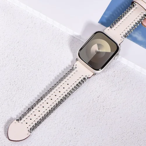 Miniatura 4 de WINGLE for Apple Watch Band Women 38mm 40mm 41mm 42mm 44mm 45mm 46mm 49mm Series 11 10 9 8 7 6 5 4 3 2 1 SE 3/2/1, Dressy Band Stainless Steel Chain
