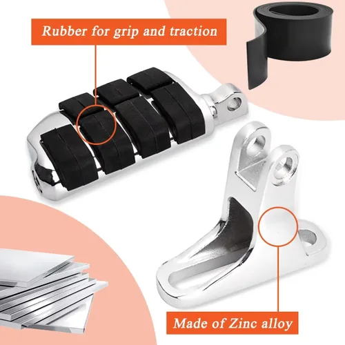 Miniatura 4 de FOVPLUE Mini estribo de pasajero, estriberas de pasajero con kit de montaje para Harley Touring 1993-2025, para CVO Electra Glide Road Glide Road