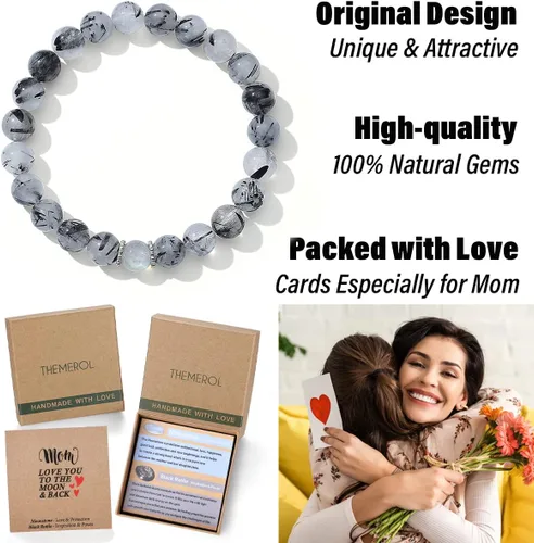 Miniatura 3 de Regalos de Navidad para mamá, tía, abuela, hermana, amor, equilibrio, pulsera de cristal natural con significado, regalos hechos a mano