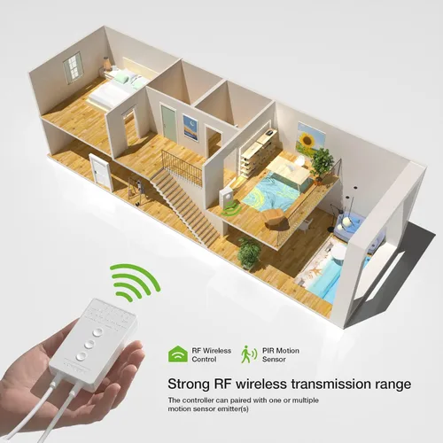 Miniatura 3 de RAYZEEK Kit de tiras de luces LED inalámbricas activadas por movimiento, regulables de 19.7 pies y adaptador con certificación UL, interruptor