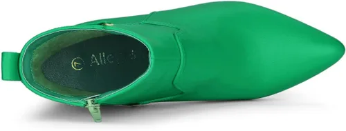 Miniatura 5 de Allegra K Botines de tacón alto grueso con punta puntiaguda para mujer