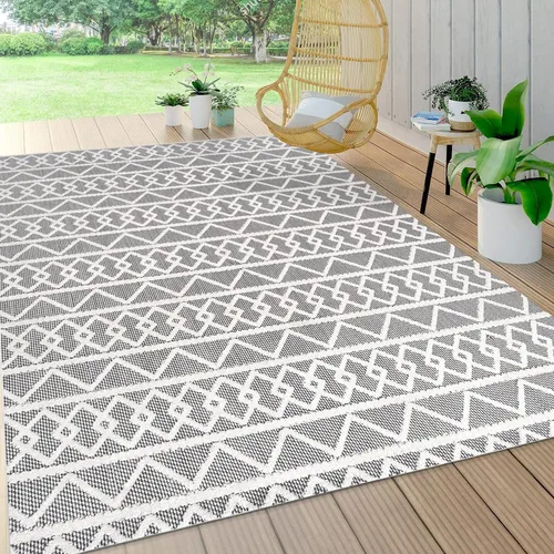 Miniatura 9 de Eyely HBS104B-28 South Beach Aylan - Alfombra de pasillo con diseño geométrico de enrejado anudado para interiores y exteriores, estilo bohemio