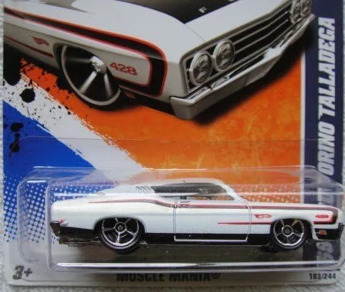 Miniatura 2 de Hot Wheels Muscle Mania '69 Ford Torino Talladega, Blanco