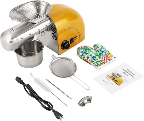 Miniatura 6 de Máquina de prensa de aceite de 1800 W, prensa en frío y caliente, extractor automático de aceite eléctrico para el hogar, aguacate, coco, lino, Oro