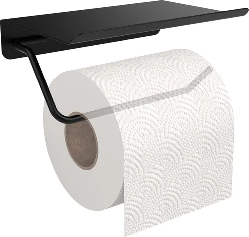 Miniatura 2 de Soporte de papel higiénico con estante para teléfono, accesorios de baño, dispensador de rollo de pañuelos de almacenamiento montado en la pared