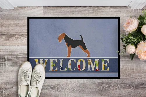 Miniatura 2 de Caroline's Treasures BB5561MAT Airedale Terrier - Felpudo de bienvenida de 18 x 27 pulgadas, para interiores y exteriores, para entrada