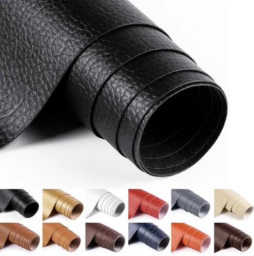 Miniatura 13 de ANMINY Tela de cuero sintético de vinilo de 54" de ancho para tapicería por yarda de 0.7MM de espesor, cuero PU suave para exteriores