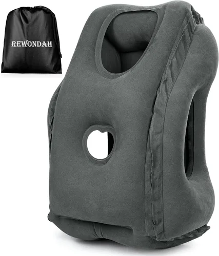 Rewondah Almohadas inflables de viaje para aviones | Almohada de avión para vuelo largo | Almohada de avión de viaje para apoyo de sueño de aviones