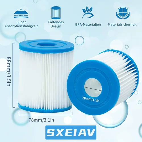 Miniatura 4 de Cartucho de filtro de piscina tipo I, cartucho de filtros de repuesto para 58093, para bomba de filtro RX330 de filtro de piscina, para bombas