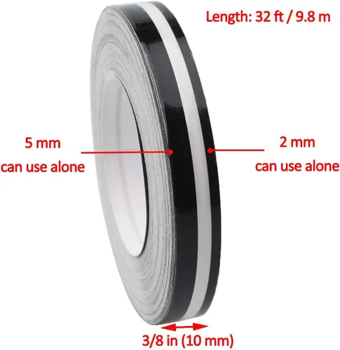 Miniatura 5 de Cinta de vinilo para pintar rayas en autos - Vinilo para pintar rayas adhesivas DIY con brillo para motocicleta, puerta, instrumento musical, 32