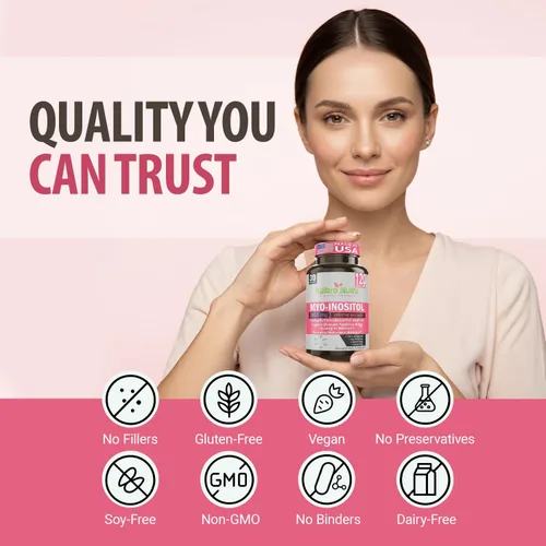 Miniatura 7 de Kaibro Nutra Suplemento de mio-inositol, mio-inositol y D-chiro inositol proporción 40:1, equilibrio hormonal y apoyo ovárico para mujeres